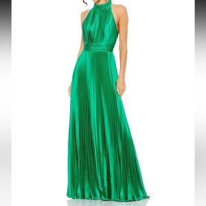 MAC DUGGAL 26992 Pleated Sleeveless Halter Gown in Spring Green
